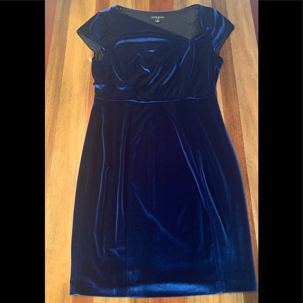 Nordstrom navy velvet asymmetrical dress